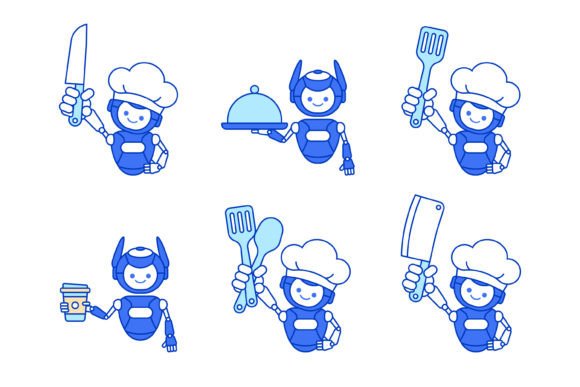 Download Ai Robot Chef Vector Illustration - Chef vector Collection