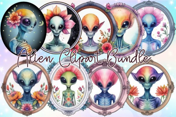 Download Alien Clipart Bundle - Alien clipart Collection