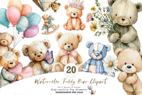 Download Watercolor Teddy Bear Clipart - Bear clipart Collection