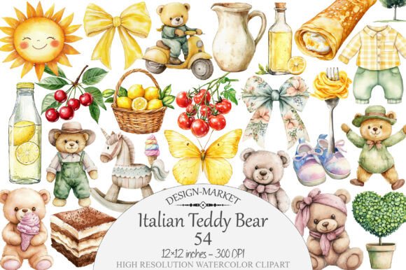 Download Watercolor Italian Teddy Bear Clipart - Bear clipart Collection