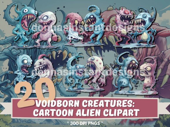 Download 20x Cartoon Dark Space Alien Clipart - Alien clipart Collection