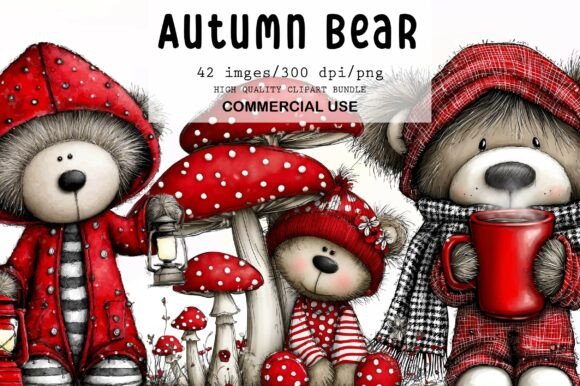 Download Whimsical Autumn Bear Clipart - Bear clipart Collection