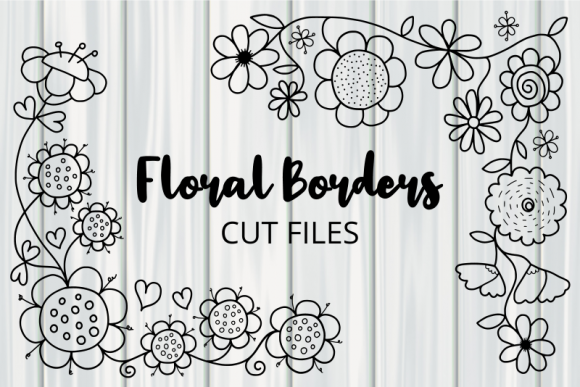 Download Dodle Floral Corner Border Cut Files - Cut files Collection
