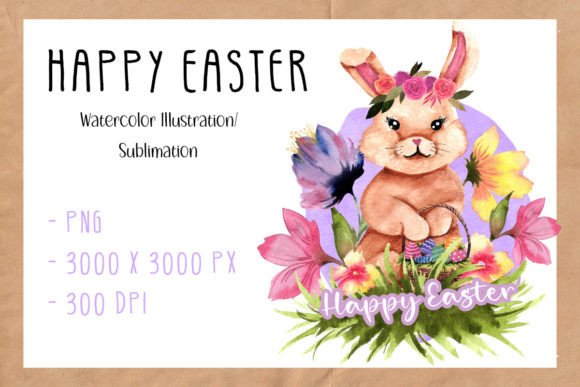 Download Happy Easter Watercolor Sublimation - Happy easter Collection