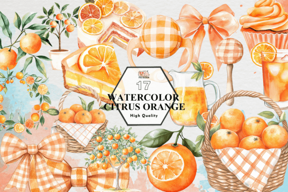 Download Watercolor Citrus Orange Clipart PNG - Orange Collection