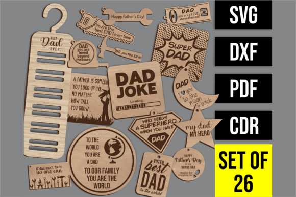 Download Laser Cut Files - DAD GIFTS MEGA SET - Cut files Collection